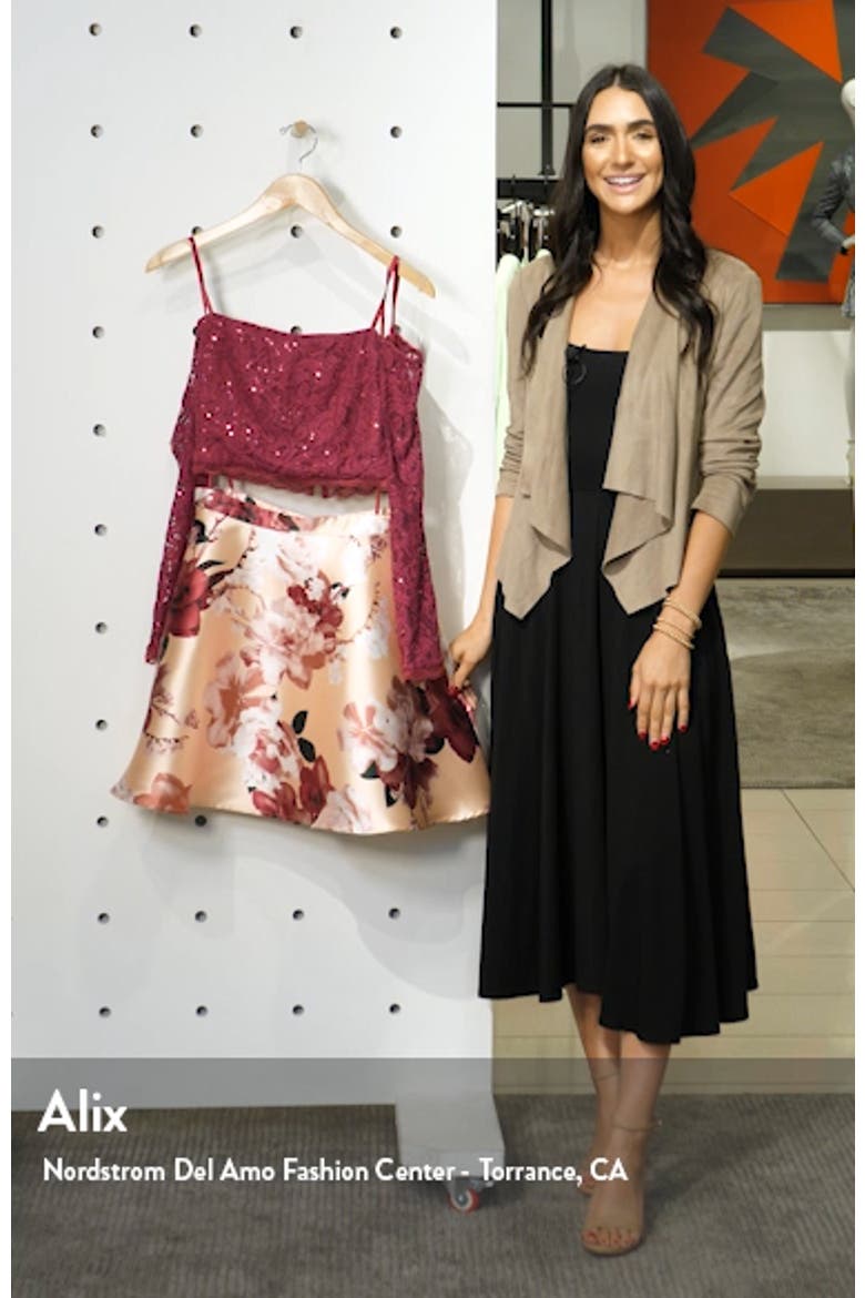 Sequin Lace & Mikado Long Sleeve Two-Piece Dress video