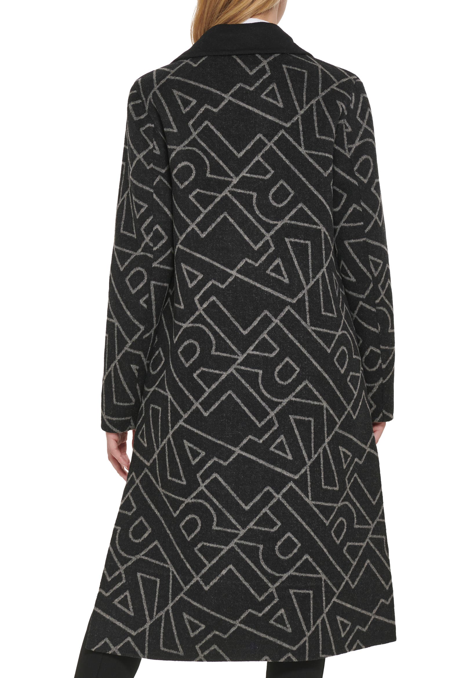 Maxi Rack Logo KARL LAGERFELD PARIS Logo Print Wool Blend Maxi Overcoat (Women ...