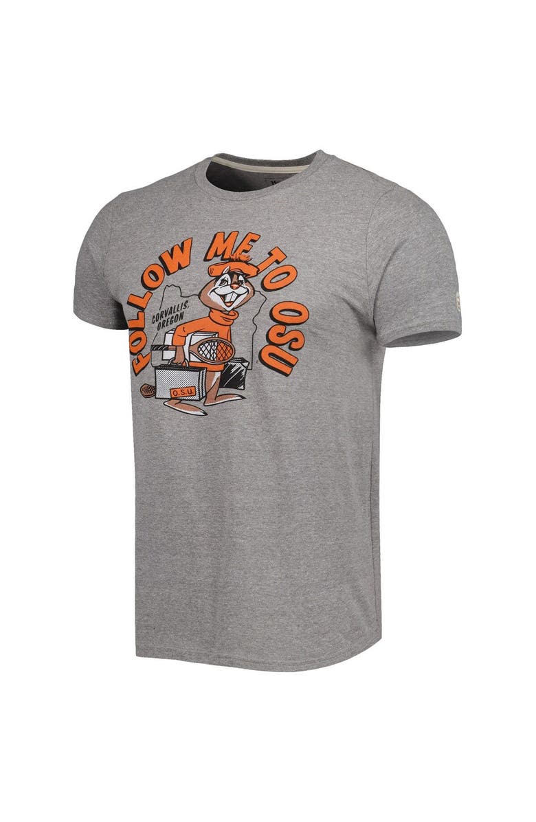 HOMEFIELD Men's Homefield Heathered Charcoal Oregon State Beavers Vintage T-Shirt, Alternate, color, 