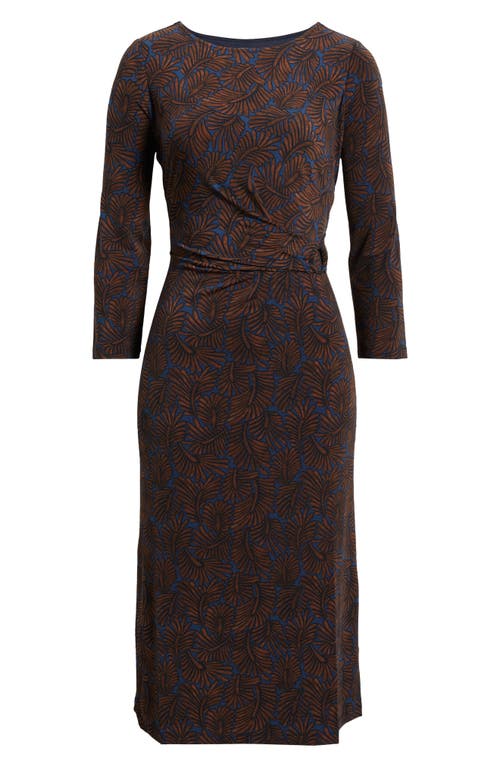 Nic + Zoe Nic+zoe Feather Fern Long Sleeve Knit Midi Dress In Multi