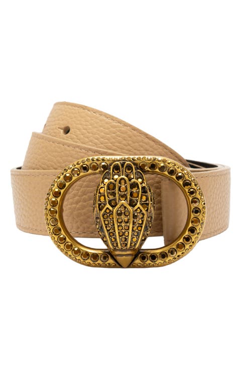 Chelsea Crystal Eagle Buckle Suede Belt