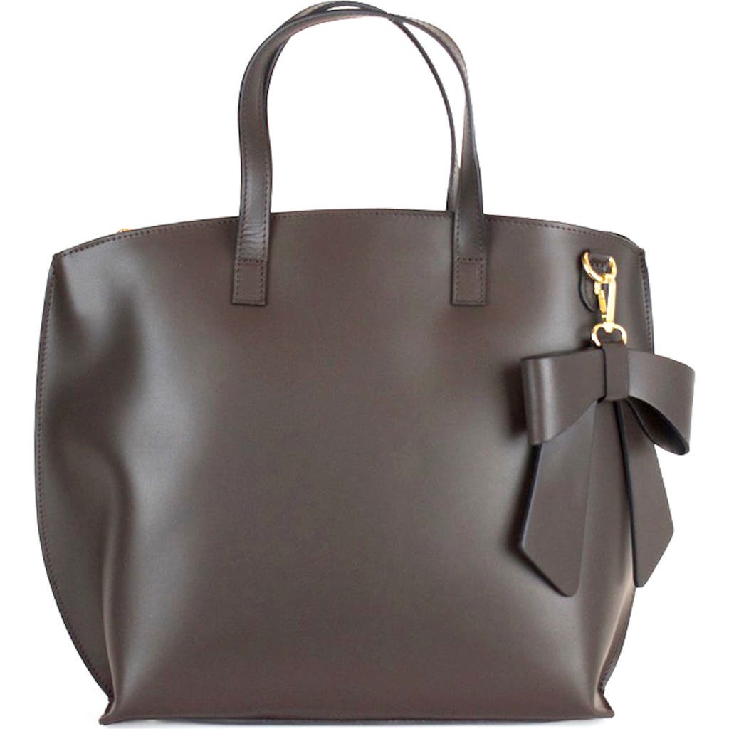 Persaman New York Catherine Bow Tote In Brown