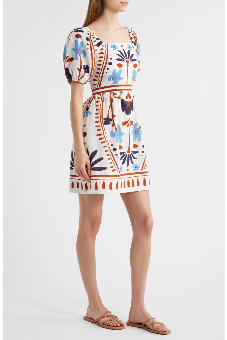 Mariana Mixed Print Cotton & Linen Minidress, Alternate, color, LILIANA PRINT