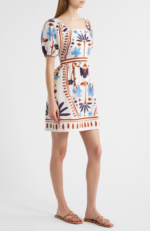Cleobella Mariana Mixed Print Cotton & Linen Minidress