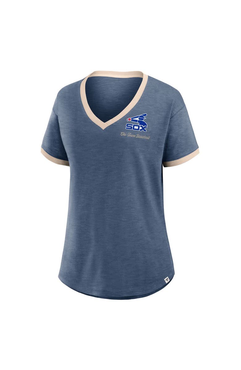 FANATICS Women's Fanatics Navy Chicago White Sox Binge Worthy Stadium Slub V-Neck T-Shirt, Alternate, color, Navy