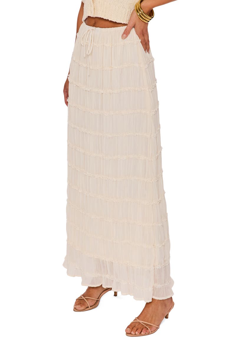 Haven Tiered Maxi Skirt, Alternate, color, CREAM