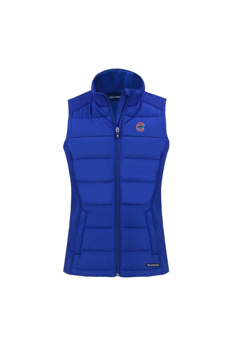 Cutter & Buck Women's Cutter & Buck  Royal Chicago Cubs Evoke Hybrid Eco Softshell Recycled Full-Zip Vest, Alternate, color, 