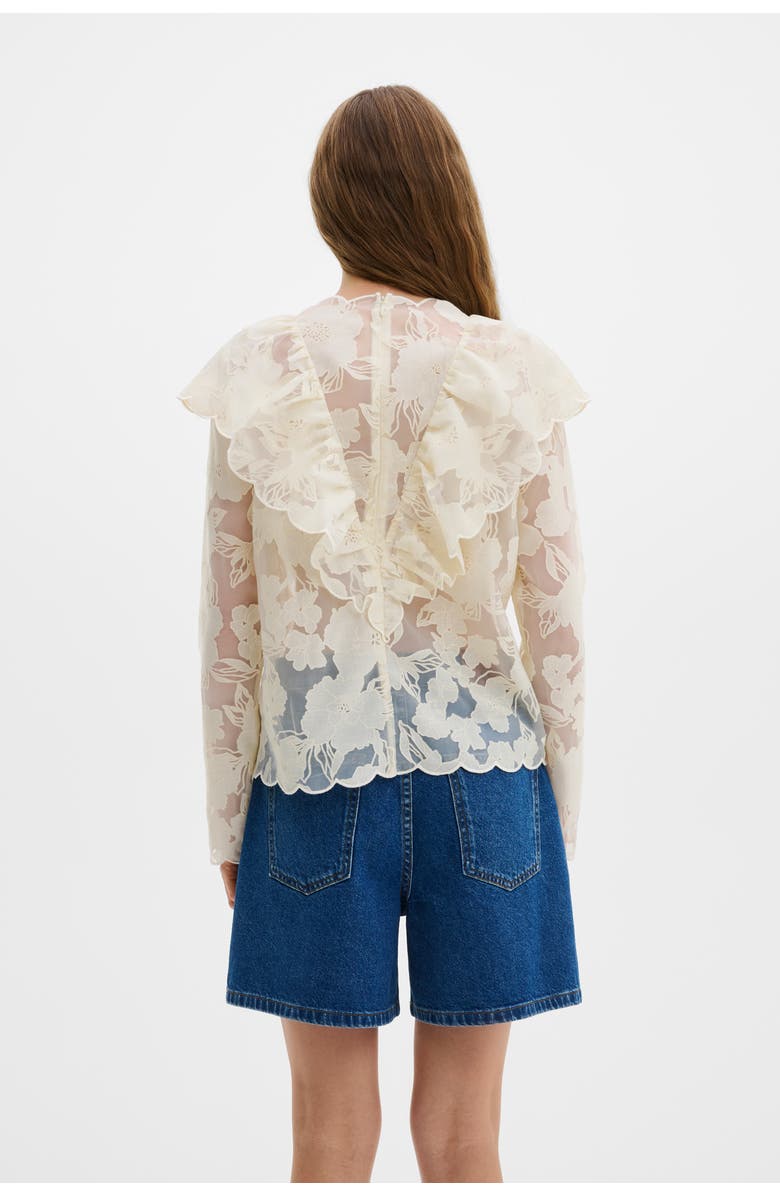 Malina Sansa Ruffled Lace Blouse, Alternate, color, Vanilla