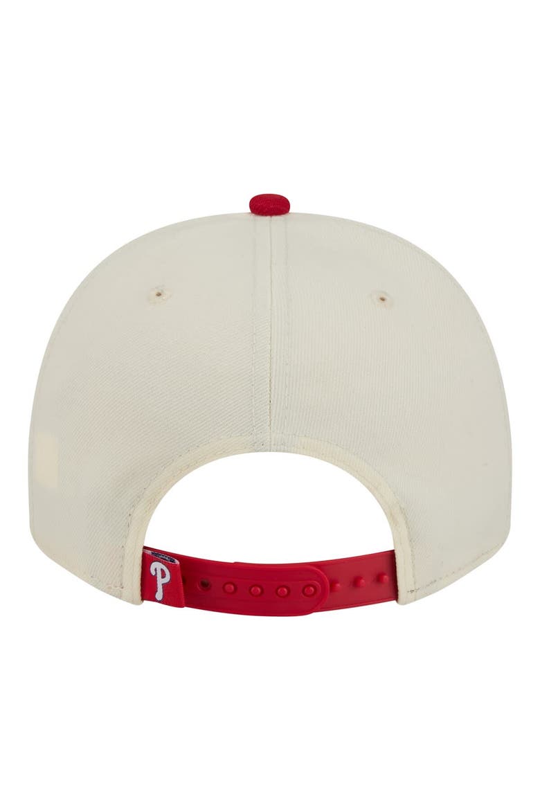 Men's New Era  Cream/Red Philadelphia Phillies Classic A-Frame 9FIFTY Snapback Hat, Alternate, color, Cream