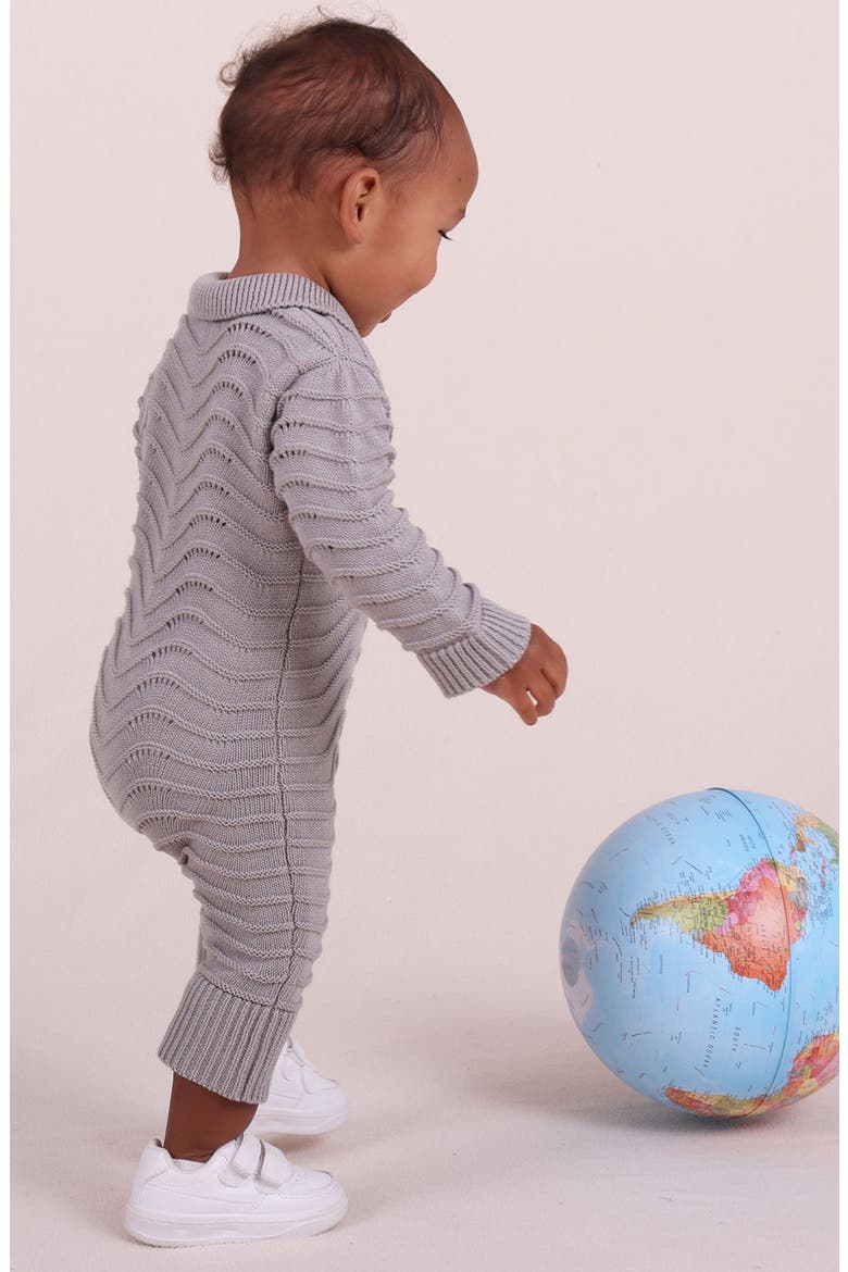 Cotton Pointelle Romper, Alternate, color, GREY
