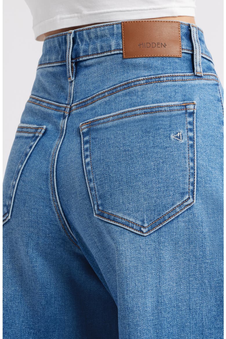 Welt Pocket Super High Waist Wide Leg Jeans, Alternate, color, DARK WASH