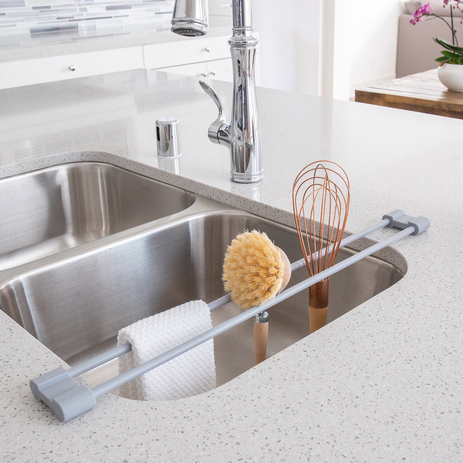 Better Houseware Over the Sink Roll Up Drying Bar - Gray, One Size