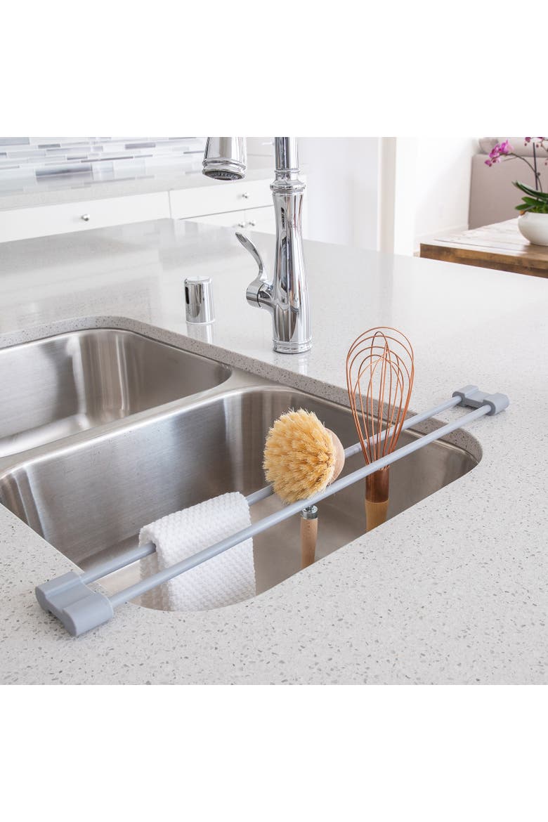 Over the Sink Roll Up Drying Bar, Main, color, Gray