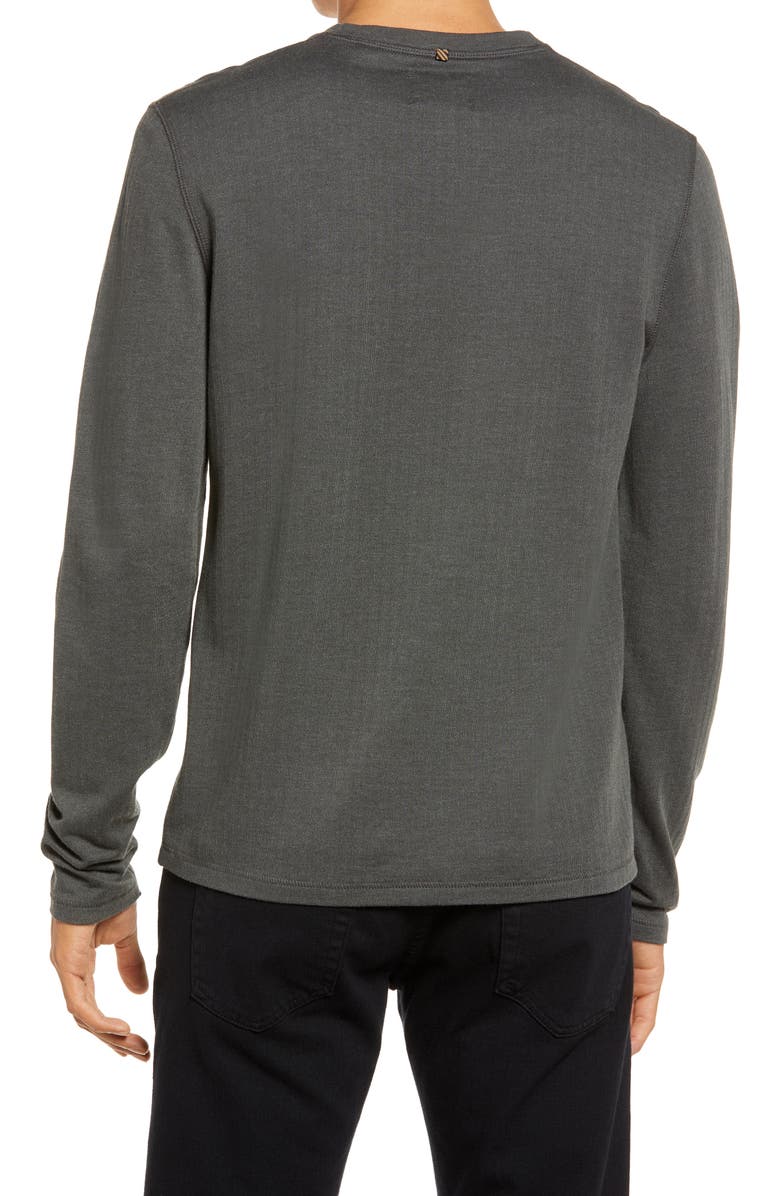 Billy Reid Herringbone Terry Long Sleeve Henley T-Shirt, Alternate, color, 
