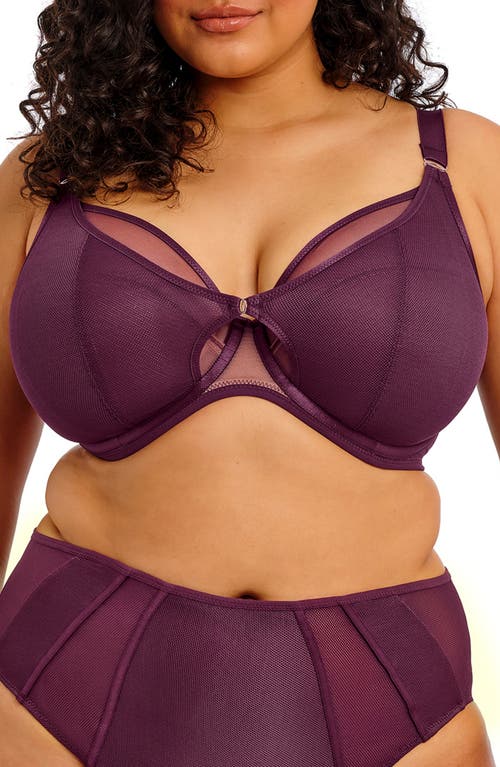 Elomi Kintai Full Coverage Mesh Underwire Bra In Purple