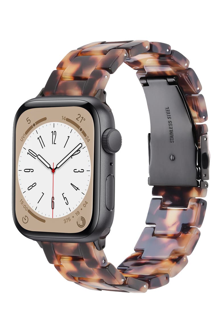 Universal Fit Spotted Resin Bracelet Apple Watch® Watchband, Main, color, TORTOISE