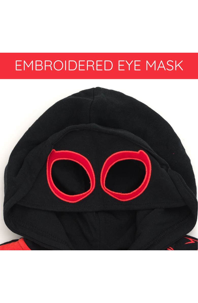 Marvel Spider-Man Cosplay Fleece Zip-Up Hoodie, Alternate, color, Miles Morales Red
