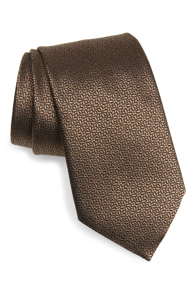 Ermenegildo Zegna Eleganti Fan Silk Tie, Main, color, FANCY GREEN