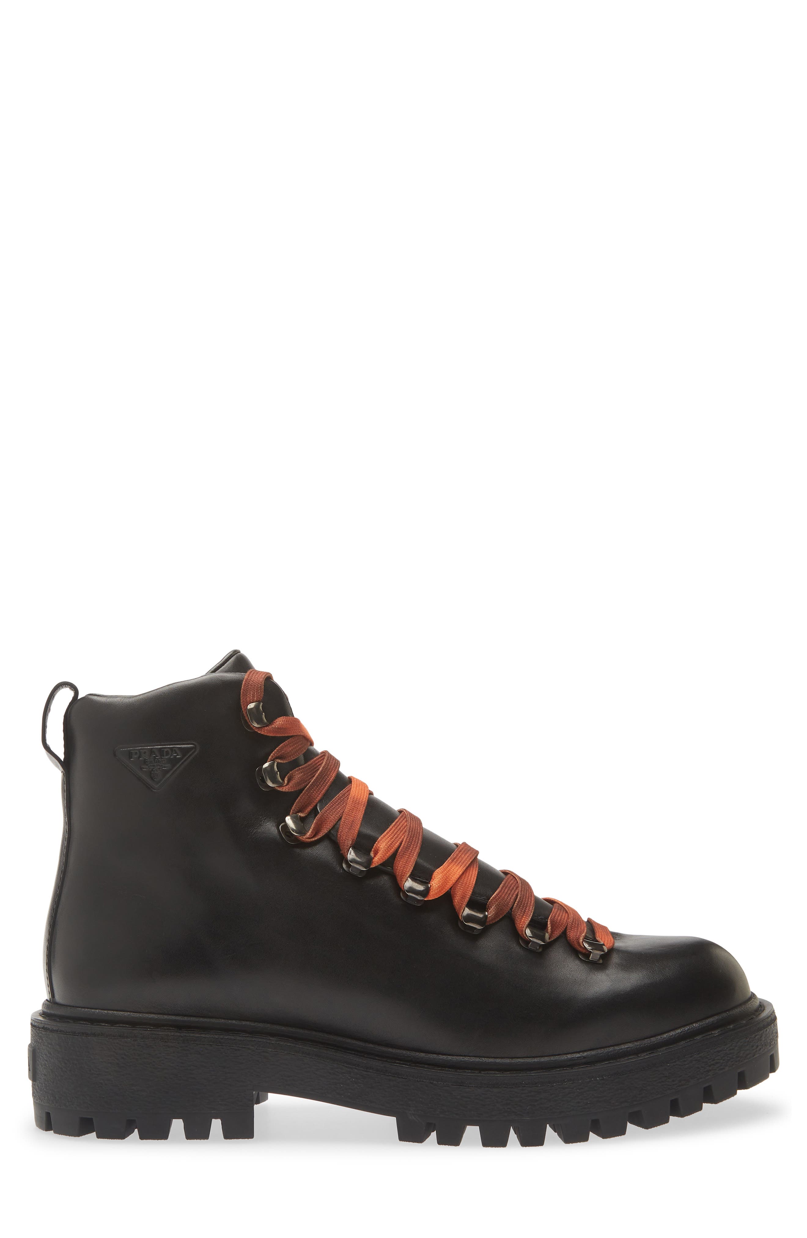St Moritz Leather Combat Boot, Alternate, color, NERO