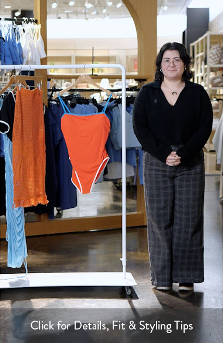 Square Neck One-Piece Swimsuit, sales video thumbnail