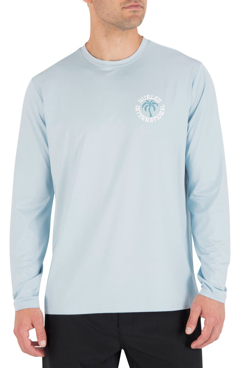 Hurley Hybrid Long Sleeve Graphic T-Shirt, Main, color, Iceland Heather