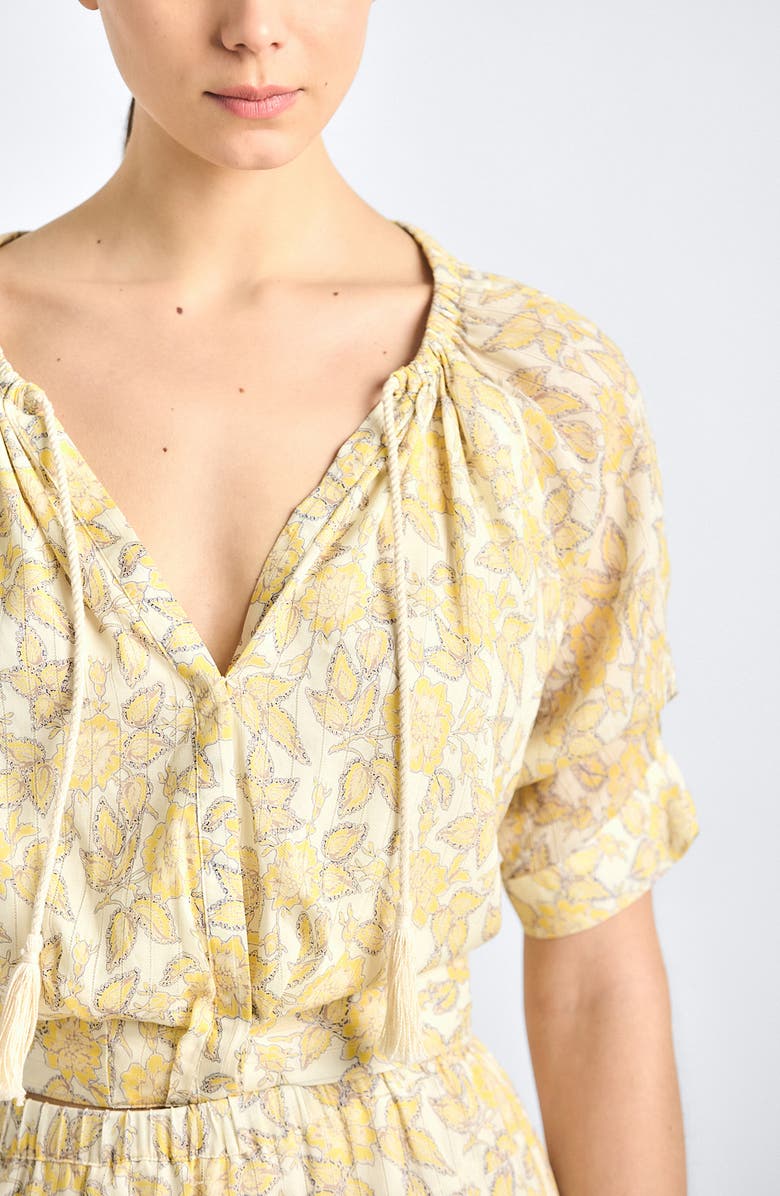 Derek Lam 10 Crosby Suri Voile Top, Alternate, color, Valiase Yellow Floral
