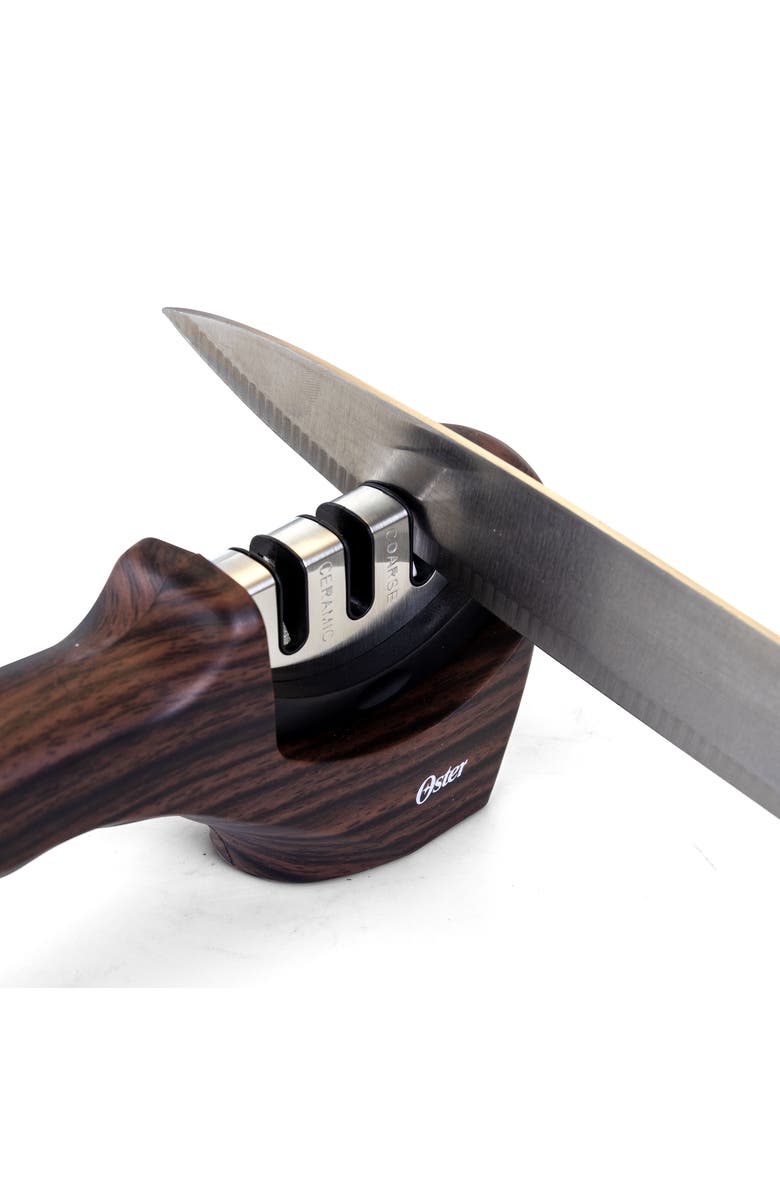 OSTER Rochester 3 Stage Handheld Sharpening Tool, Alternate, color, Brown