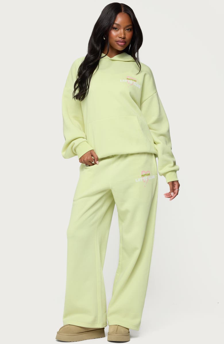 EDIKTED Matcha Lover Oversize Hoodie, Alternate, color, Green