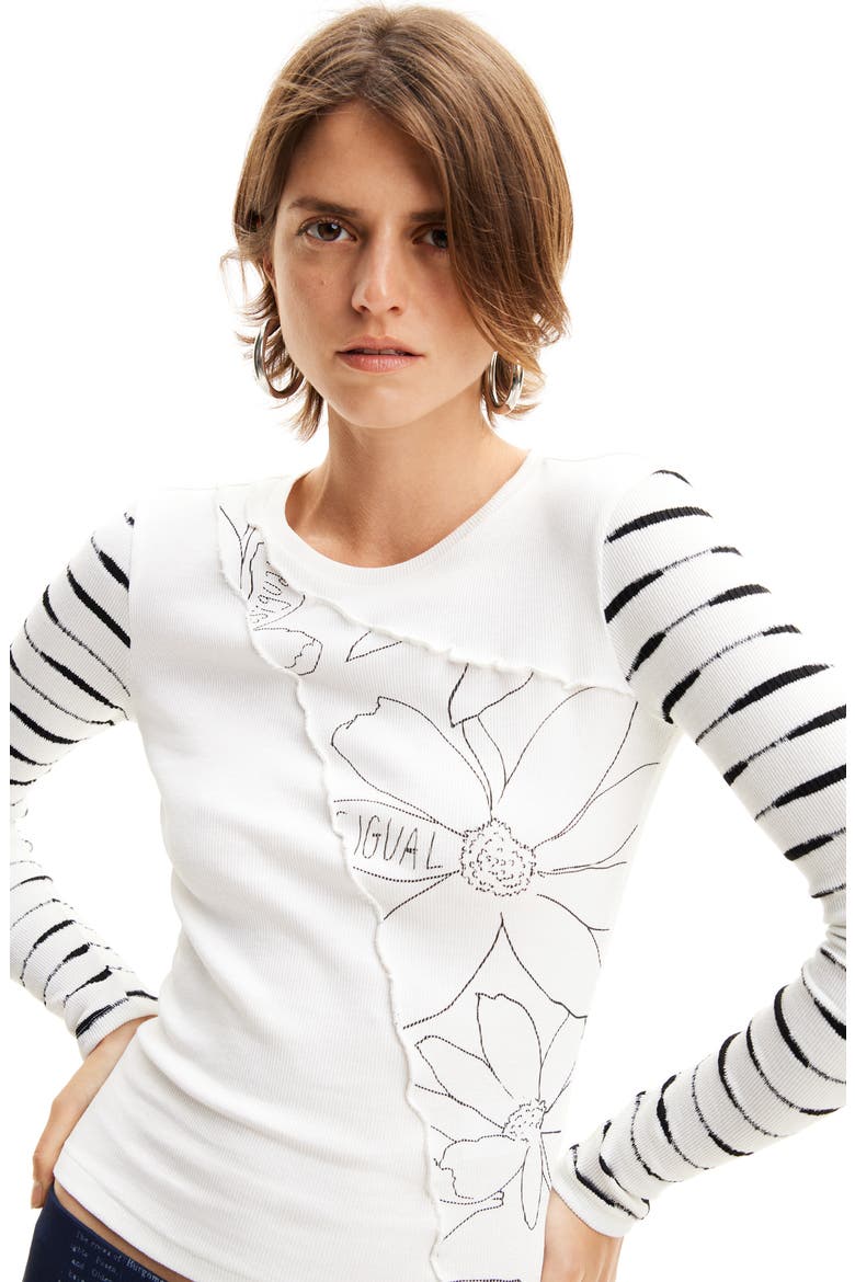Patchwork Floral T-Shirt, Alternate, color, WHITE