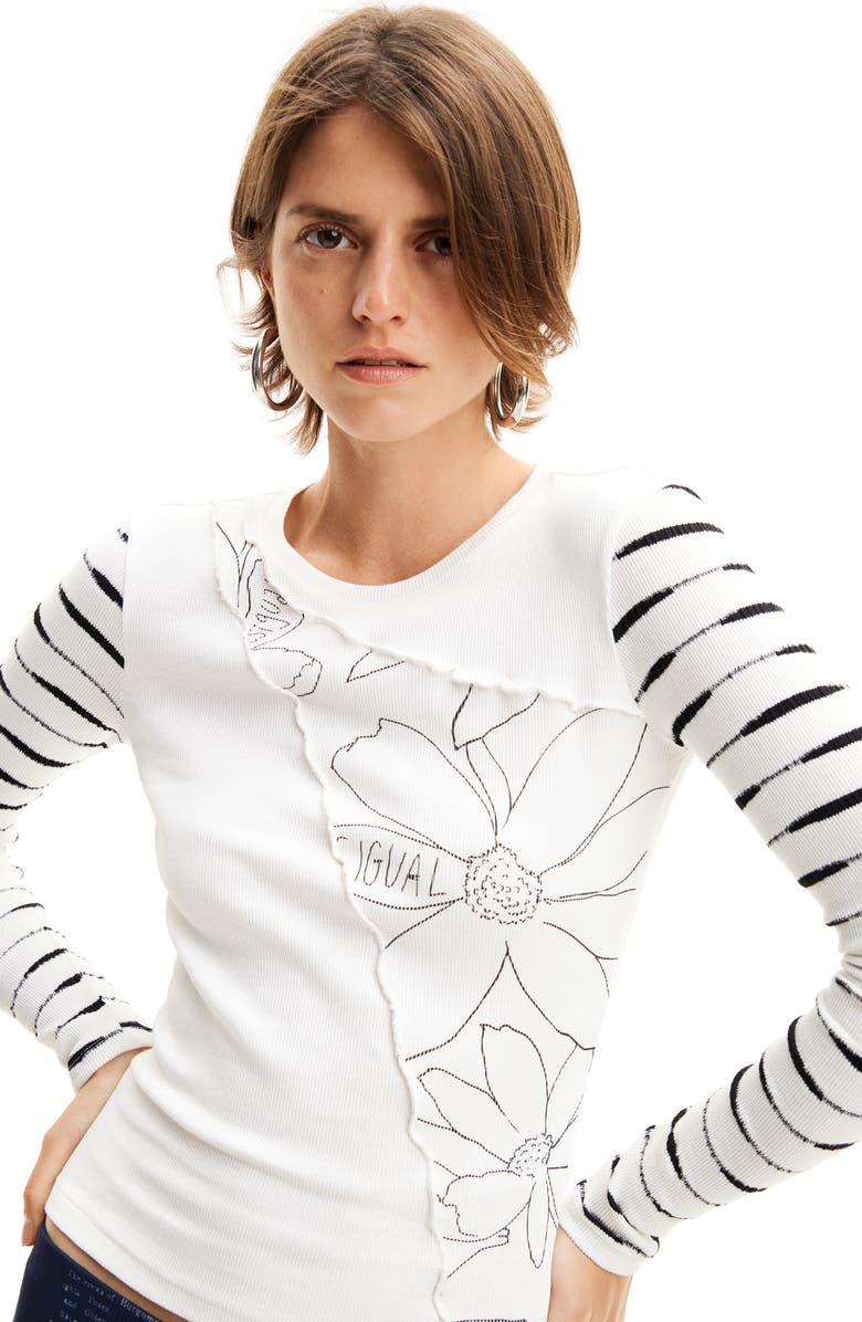 Desigual Patchwork Floral T-Shirt, Alternate, color,