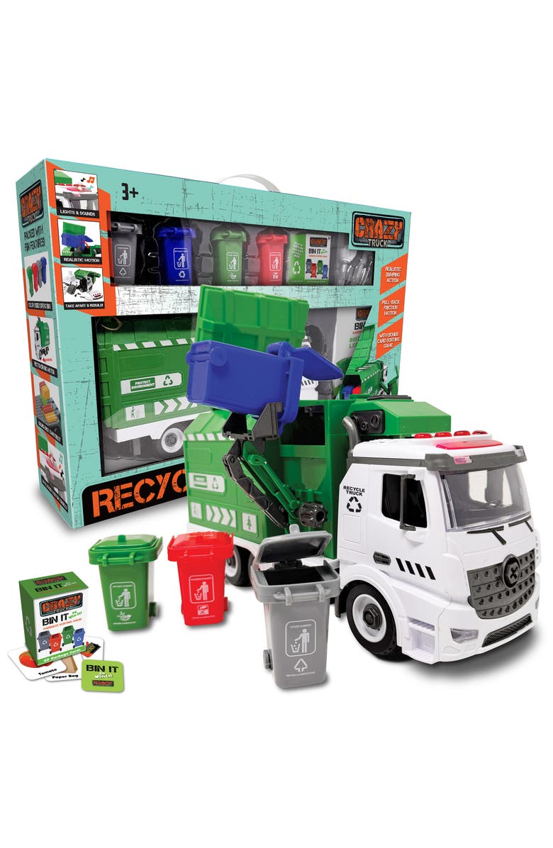 Crazy Truck Recycling Truck Lights and Sounds City Vehicle Toy Set, Main, color, Multicolored