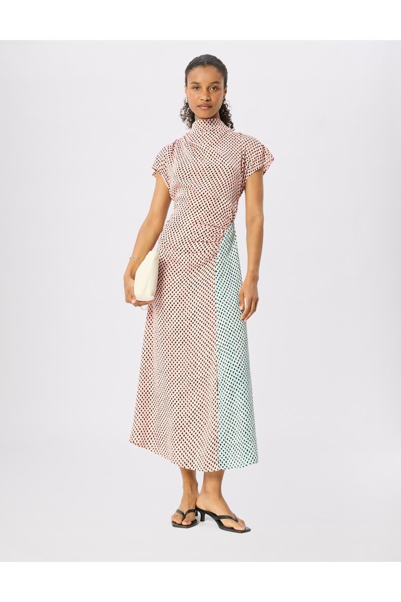 Short Sleeve Cowl Neck Dress, Alternate, color, Pink/Multi