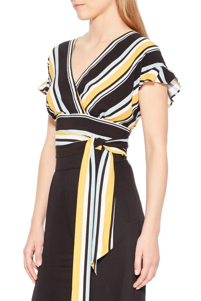 Noora Faux Wrap Blouse, Alternate, color, RAYA