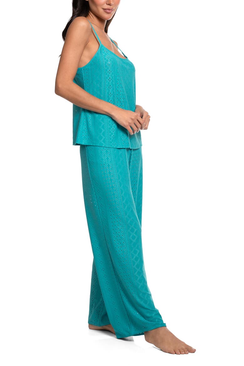 Staci Eyelet Pajamas, Alternate, color, JADE