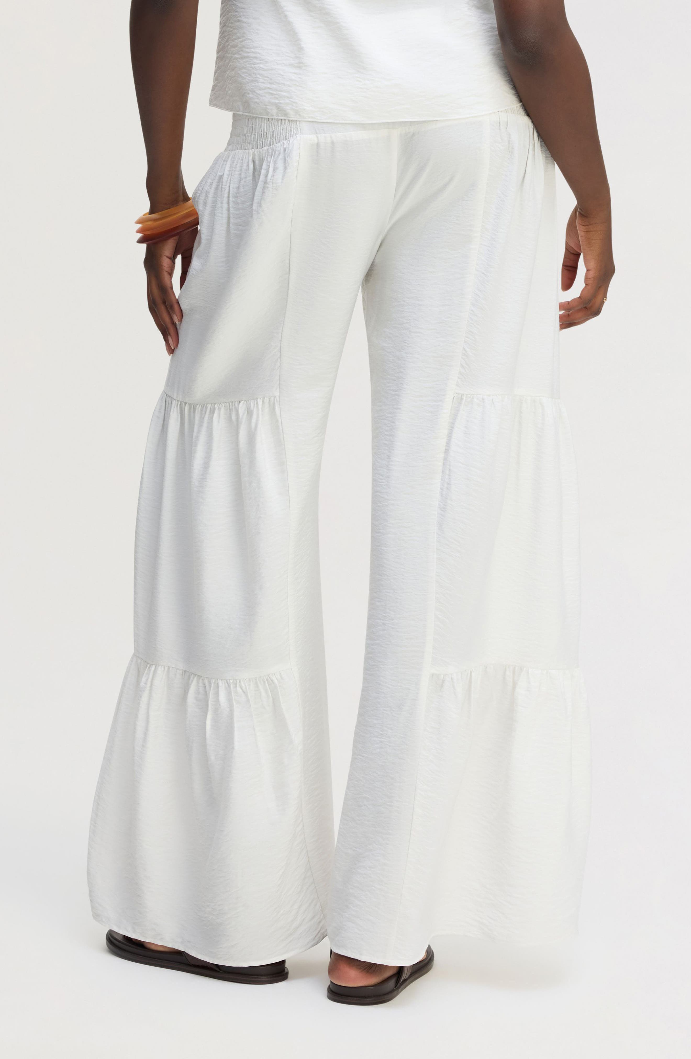 Sam Edelman Ruffled Hammered Satin Pants (Women) | Nordstromrack