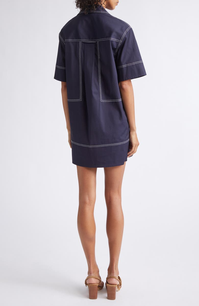 Veronica Beard Phelix Poplin Shift Minidress, Alternate, color, Navy