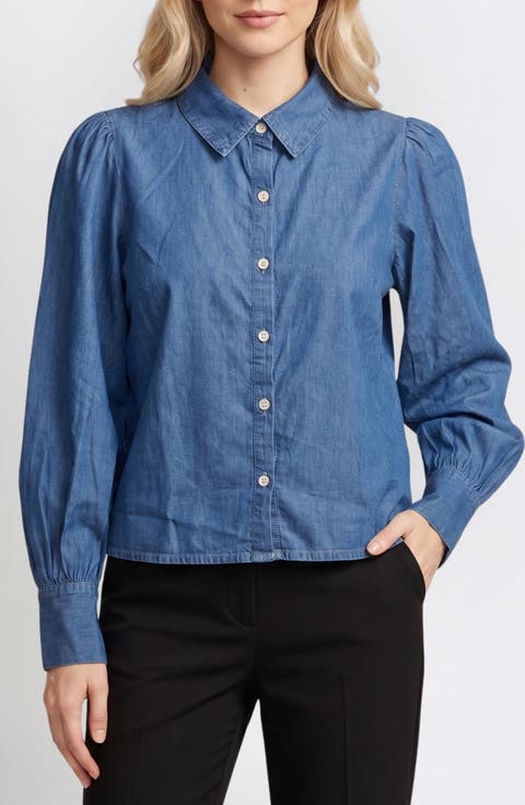 Puff Sleeve Cotton Shirt