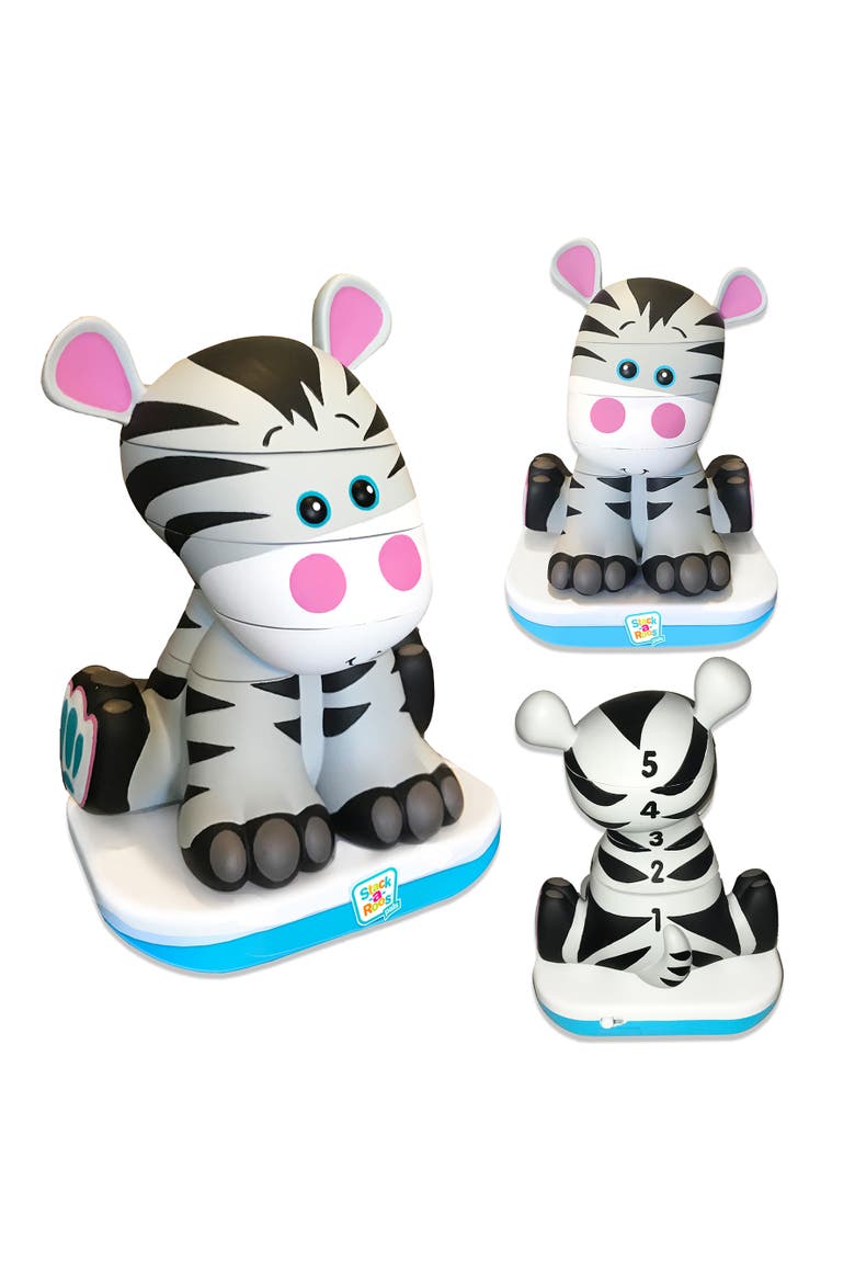Stackaroos Pals Baby Zebra Lights & Sounds, 5 Piece Stacking Animal Tower, Alternate, color, Multicolored