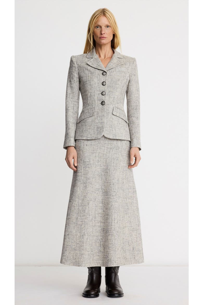 A-line Midi Dress, Alternate, color, Pebble Tweed