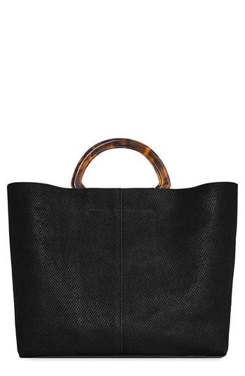 Rebecca Minkoff Square Tote With Resin Handle Bag In Black