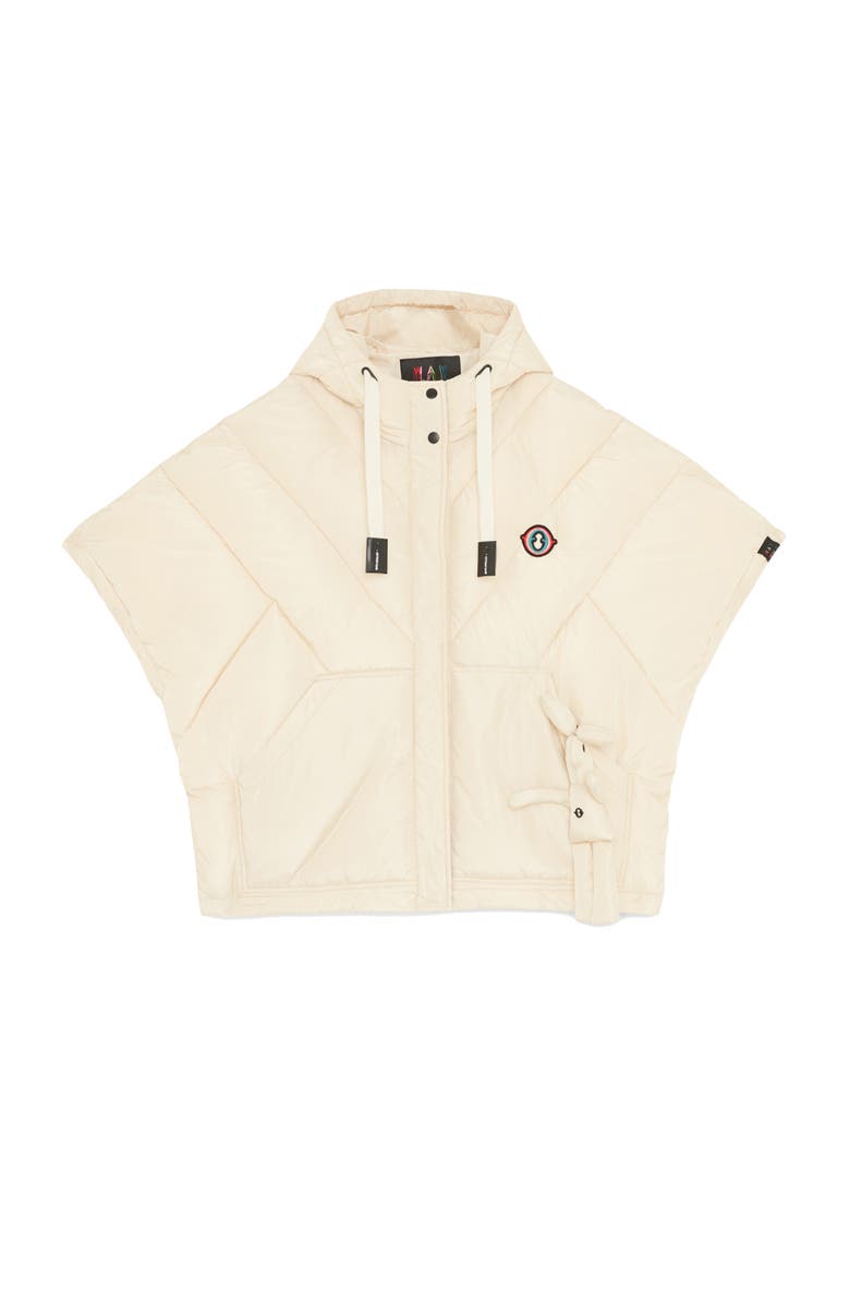 ottod'Ame Puffer Poncho, Alternate, color, Ecru