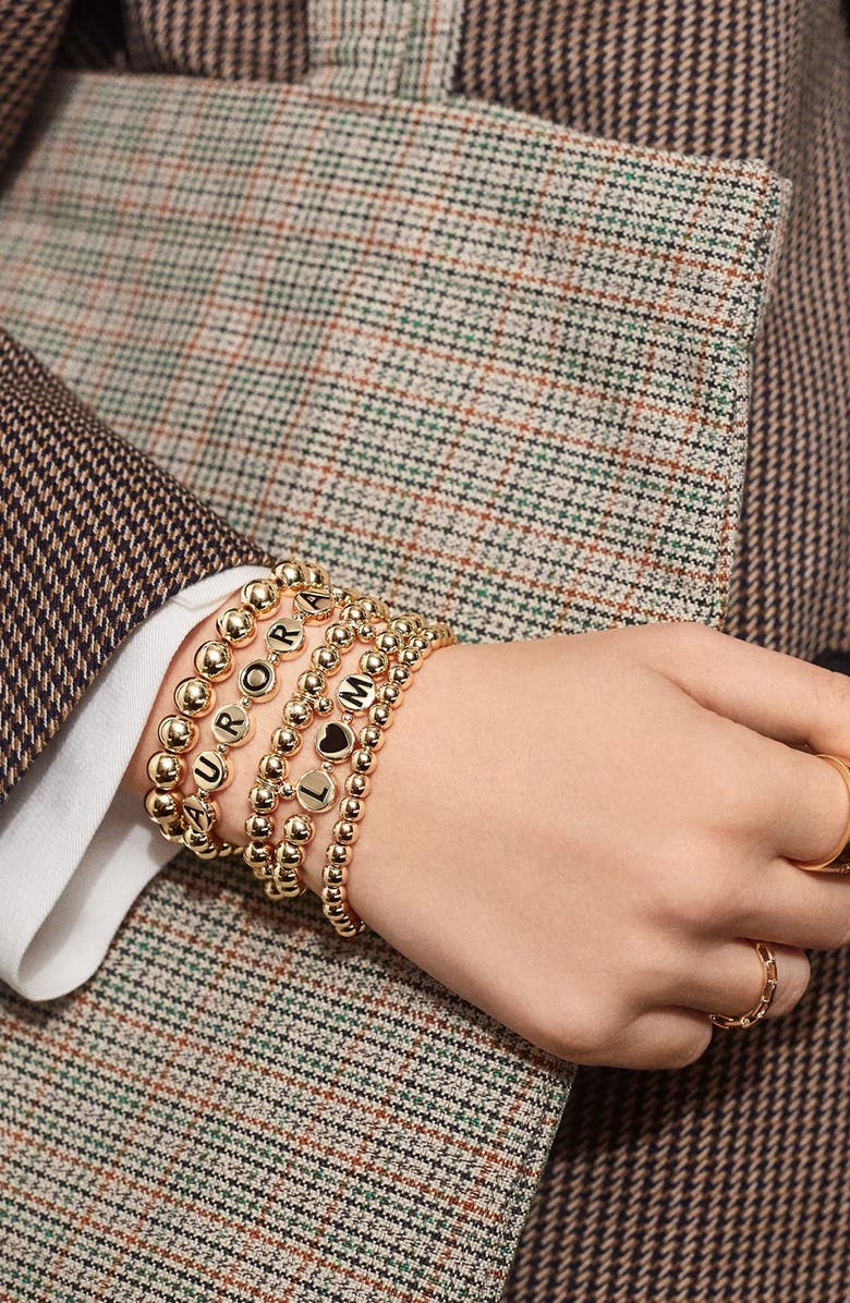 BaubleBar Pisa Custom Disc Stretch Bracelet, Alternate, color, Black