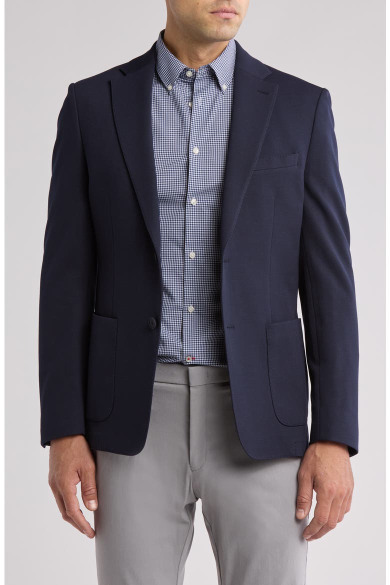 Navy Solid Notch Lapel Sport Coat, Main, color, NAVY