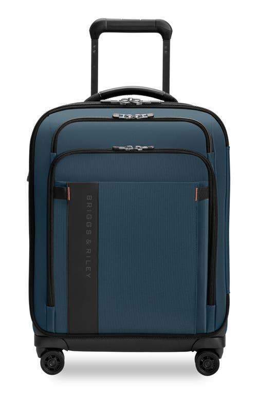 Briggs & Riley Zdx Global 21-inch Expandable Carry-on Spinner Suitcase In Blue