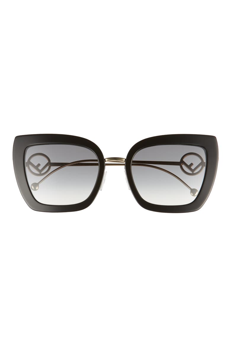 55mm Gradient Cat Eye Sunglasses, Main, color, BLACK/ DARK GREY