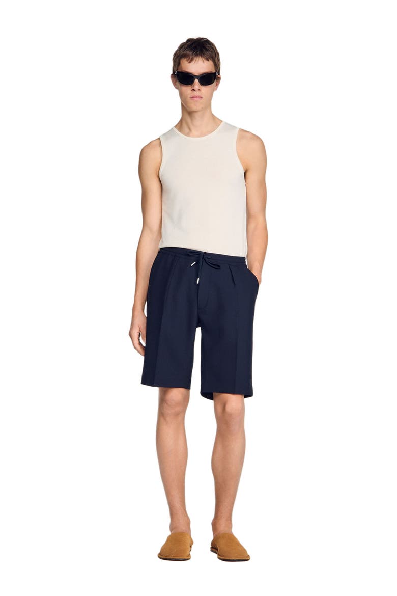 Jersey Bermuda shorts, Alternate, color, Navy blue
