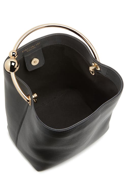 Strathberry The Circus Top Handle Leather Bucket Bag In Black