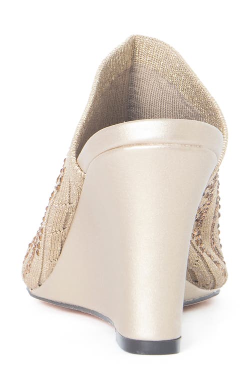 Lauren Lorraine Martha Wedge Slide Sandal In Gold