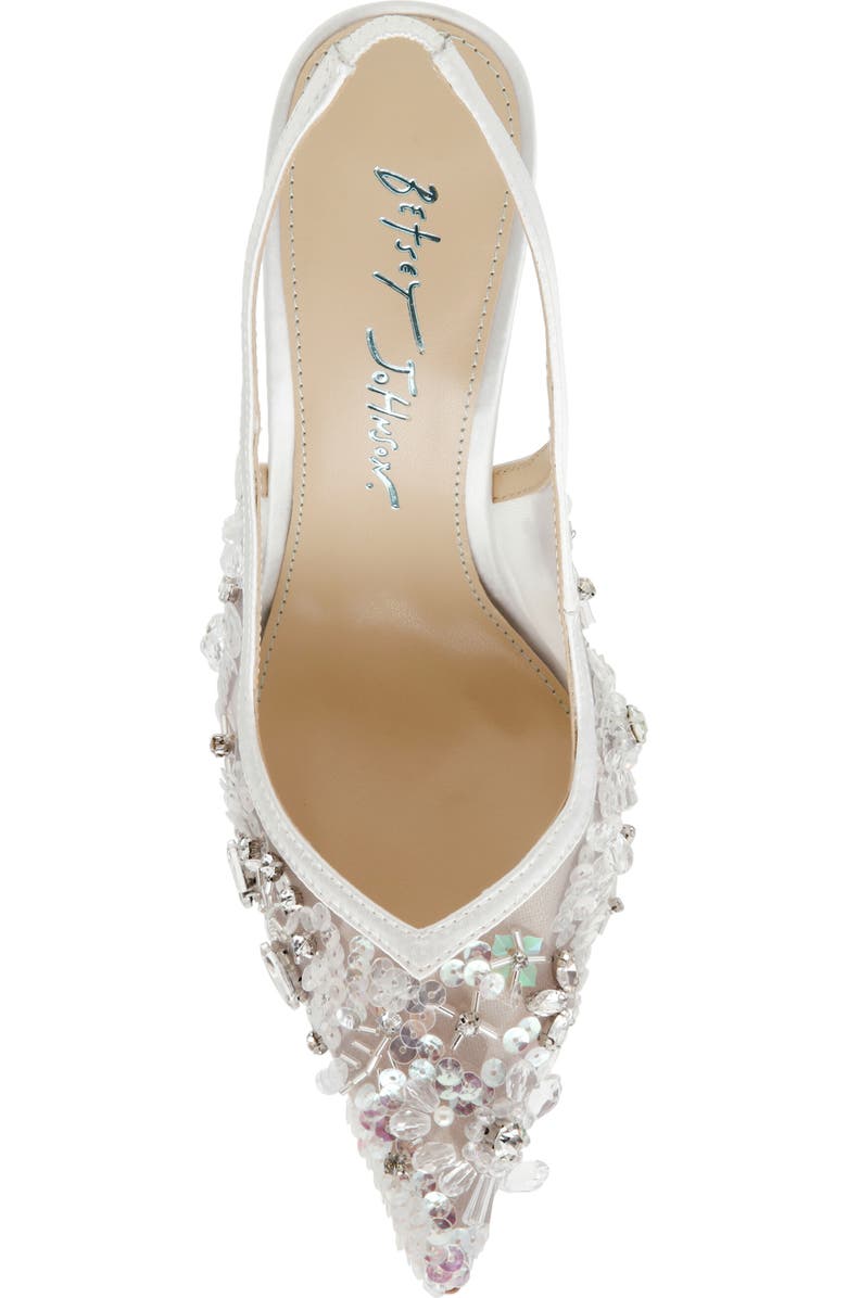 Betsey Johnson Eddie Pointed Toe Slingback Pump, Alternate, color, Ivory Multi