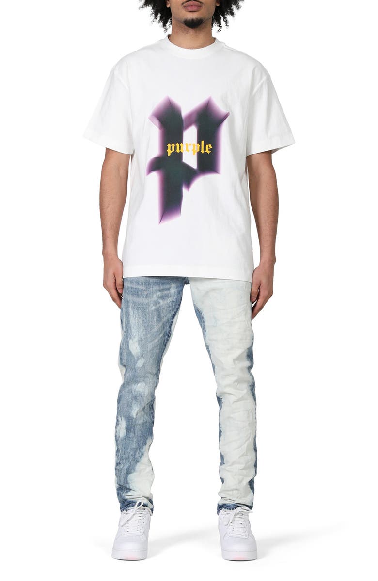 PURPLE BRAND PURPLE Bleached & Distressed Skinny Jeans, Main, color,
